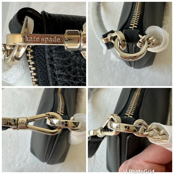 Kate Spade NWT Black Leather Zippy Convertible Crossbody Top Zip Bag K9374 - Picture 10 of 16